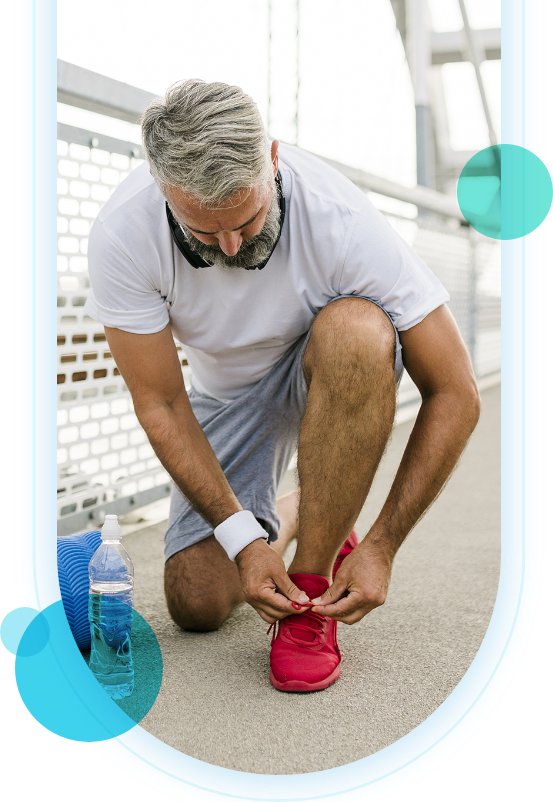 Man Tying Shoe Before Run